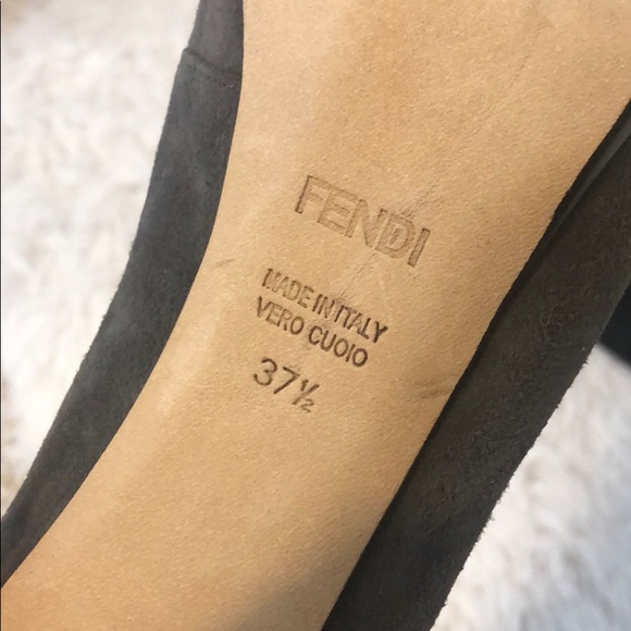 Fendi suede and leather platform pumps - Picture 5 of 8